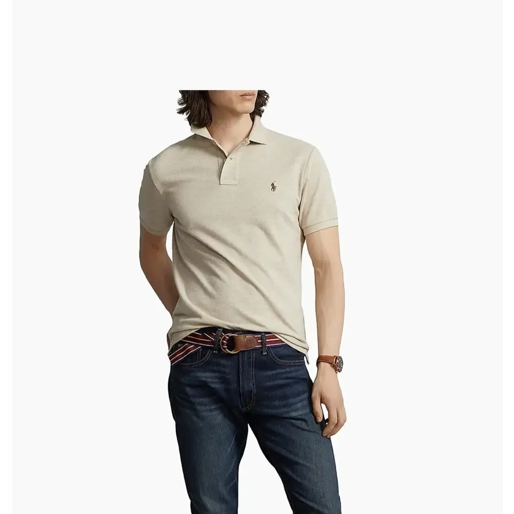 Polo Ralph Lauren Mens Polo Shirt Preppy Academia Old Money - Beige, Size XXL